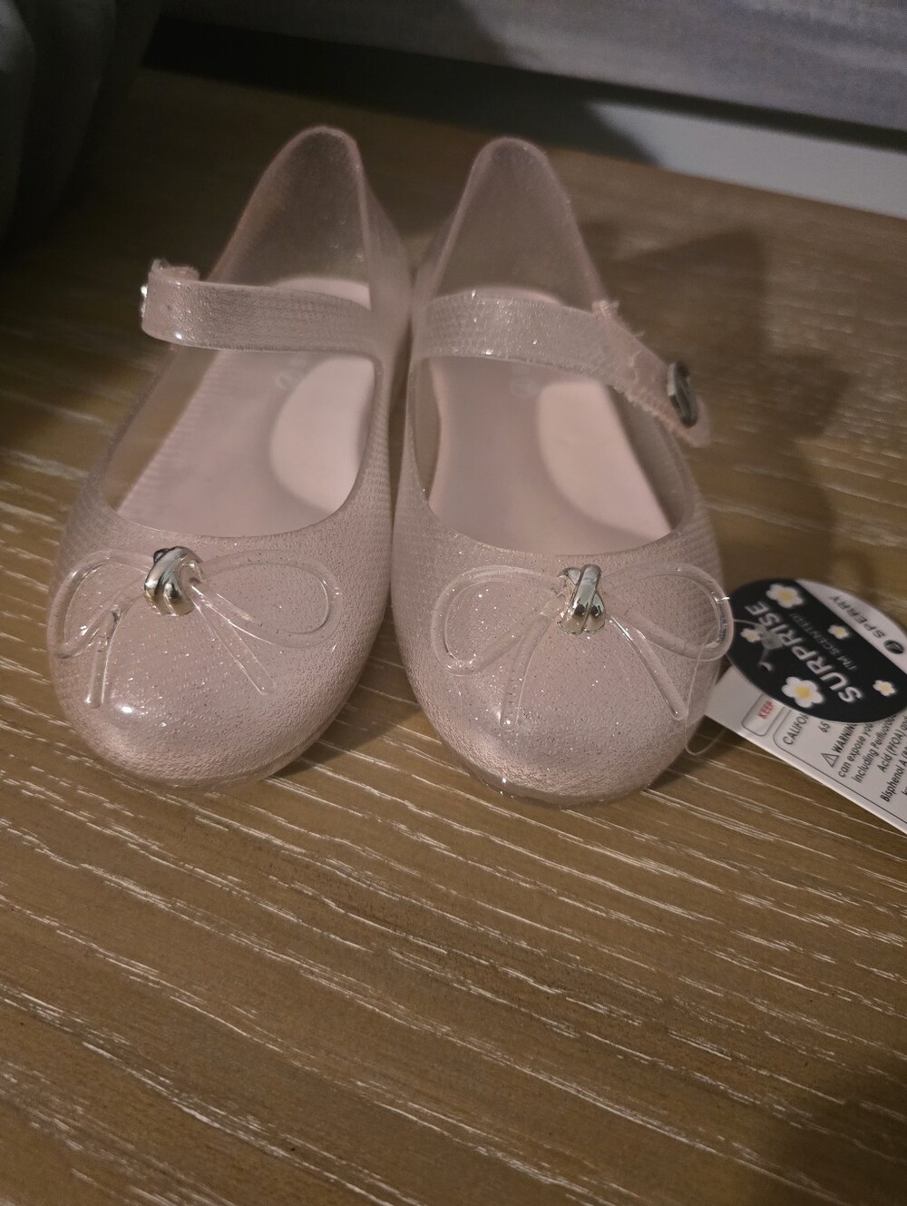 Sperry Girls' Jelly Pink Glitter Mary Jane Ballet Flats